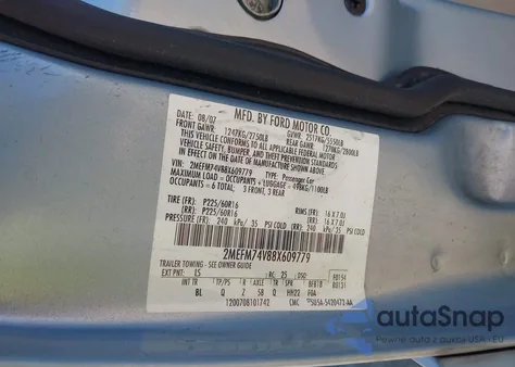 2008 Mercury Grand Marquis Gs из США, поврежденный, VIN 2MEFM74V88X609779